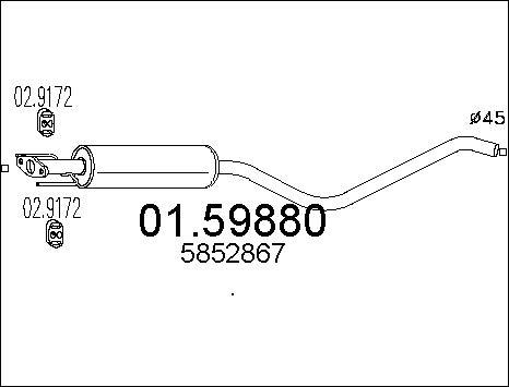 MTS 01.59880 - Середній глушник вихлопних газів autocars.com.ua