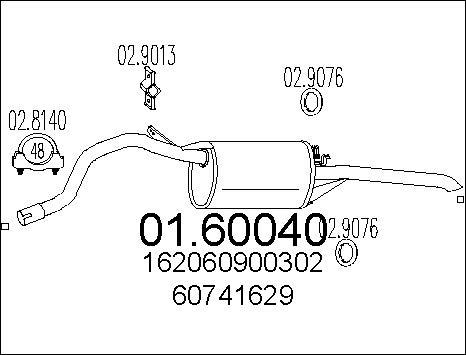MTS 01.60040 - Глушник вихлопних газів кінцевий autocars.com.ua