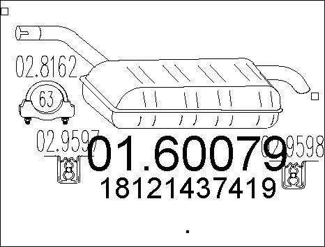 MTS 01.60079 - Глушник вихлопних газів кінцевий autocars.com.ua