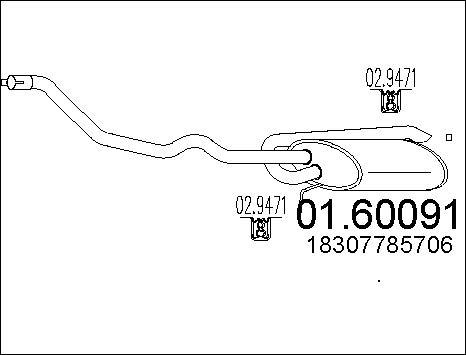 MTS 01.60091 - Глушник вихлопних газів кінцевий autocars.com.ua