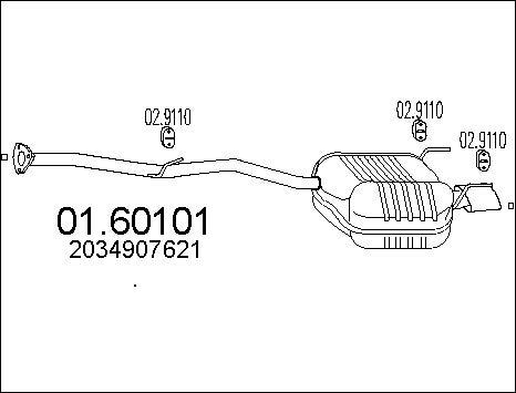 MTS 01.60101 - Глушник вихлопних газів кінцевий autocars.com.ua