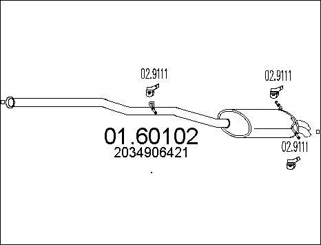 MTS 01.60102 - Глушник вихлопних газів кінцевий autocars.com.ua
