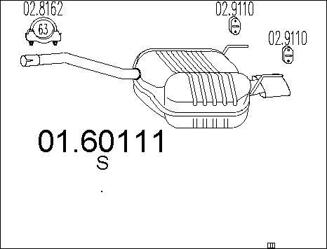 MTS 01.60111 - Глушник вихлопних газів кінцевий autocars.com.ua