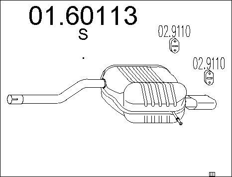 MTS 01.60113 - Глушник вихлопних газів кінцевий autocars.com.ua