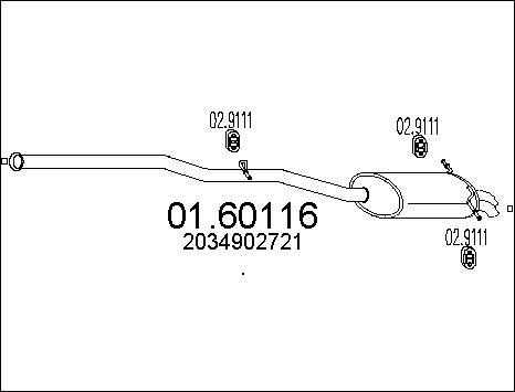MTS 01.60116 - Глушник вихлопних газів кінцевий autocars.com.ua