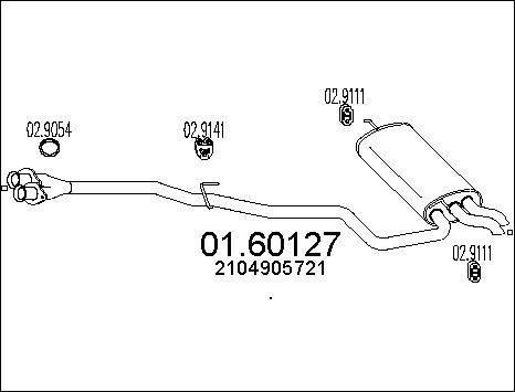 MTS 01.60127 - Глушник вихлопних газів кінцевий autocars.com.ua