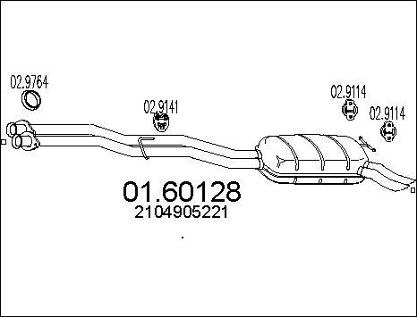MTS 01.60128 - Глушник вихлопних газів кінцевий autocars.com.ua