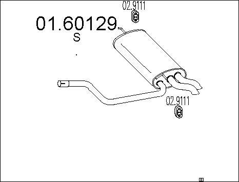 MTS 01.60129 - Глушник вихлопних газів кінцевий autocars.com.ua