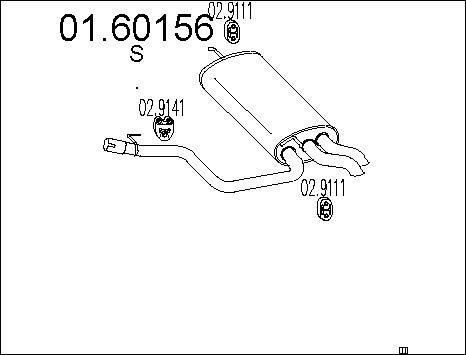 MTS 01.60156 - Глушник вихлопних газів кінцевий autocars.com.ua