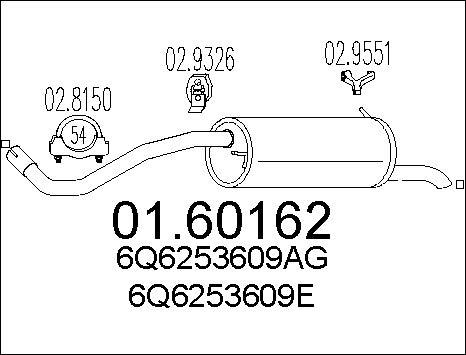 MTS 01.60162 - Глушник вихлопних газів кінцевий autocars.com.ua