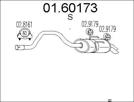 MTS 01.60173 - Глушник вихлопних газів кінцевий autocars.com.ua