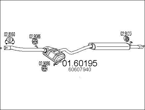 MTS 01.60195 - Глушник вихлопних газів кінцевий autocars.com.ua