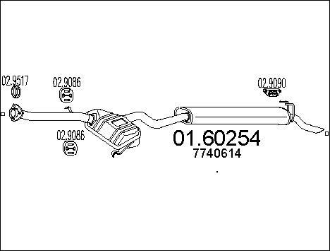 MTS 01.60254 - Глушник вихлопних газів кінцевий autocars.com.ua