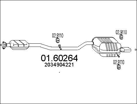 MTS 01.60264 - Глушник вихлопних газів кінцевий autocars.com.ua