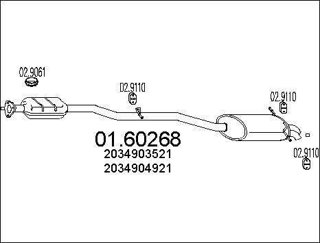 MTS 01.60268 - Глушник вихлопних газів кінцевий autocars.com.ua