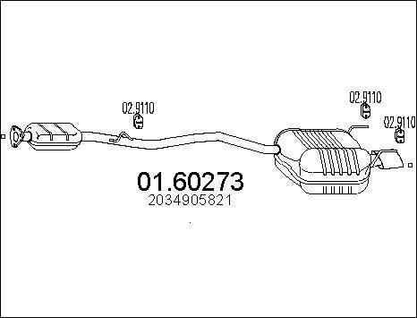 MTS 01.60273 - Глушник вихлопних газів кінцевий autocars.com.ua