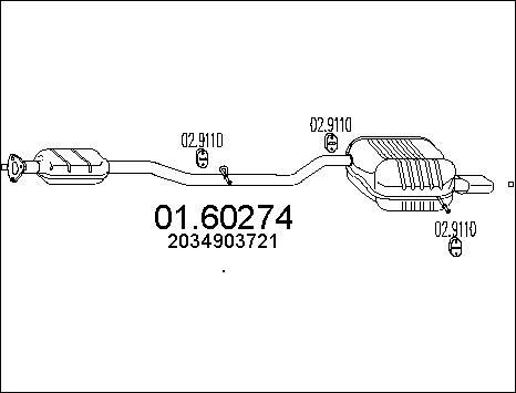 MTS 01.60274 - Глушник вихлопних газів кінцевий autocars.com.ua