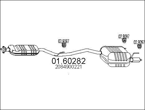MTS 01.60282 - Глушник вихлопних газів кінцевий autocars.com.ua