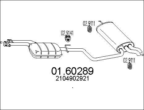 MTS 01.60289 - Глушник вихлопних газів кінцевий autocars.com.ua