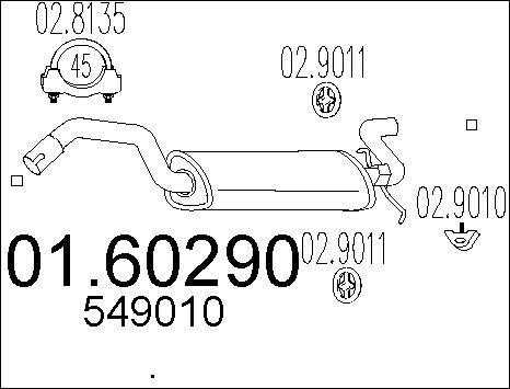 MTS 01.60290 - Глушник вихлопних газів кінцевий autocars.com.ua