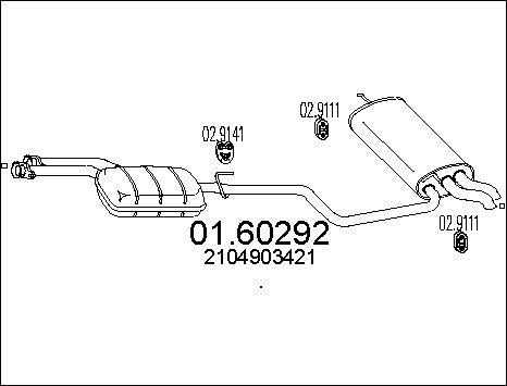 MTS 01.60292 - Глушник вихлопних газів кінцевий autocars.com.ua