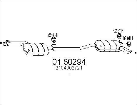 MTS 01.60294 - Глушник вихлопних газів кінцевий autocars.com.ua