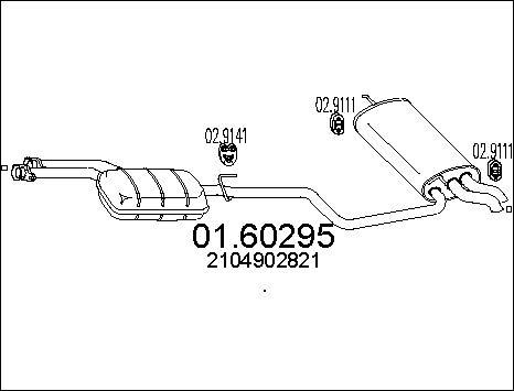 MTS 01.60295 - Глушник вихлопних газів кінцевий autocars.com.ua