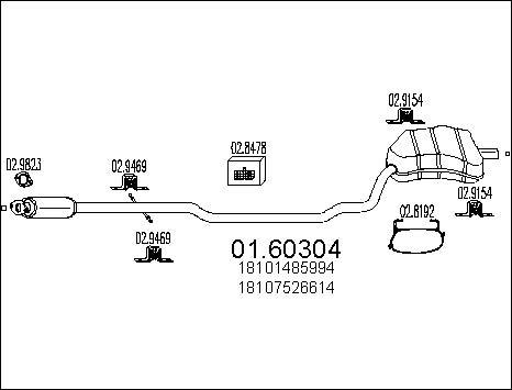 MTS 01.60304 - Глушник вихлопних газів кінцевий autocars.com.ua