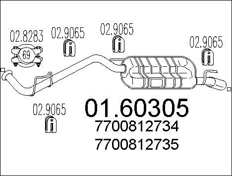 MTS 01.60305 - Глушник вихлопних газів кінцевий autocars.com.ua