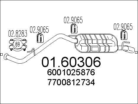 MTS 01.60306 - Глушник вихлопних газів кінцевий autocars.com.ua