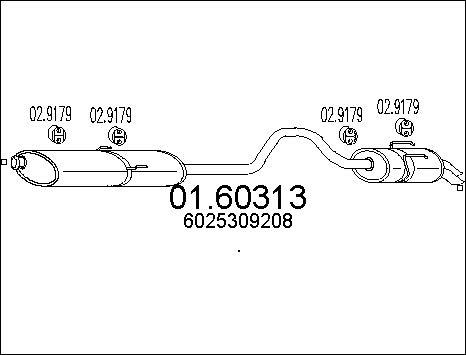 MTS 01.60313 - Глушник вихлопних газів кінцевий autocars.com.ua