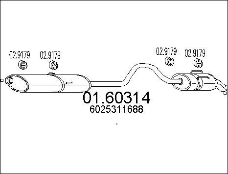 MTS 01.60314 - Глушник вихлопних газів кінцевий autocars.com.ua