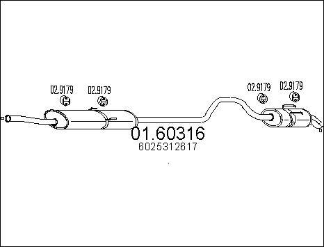 MTS 01.60316 - Глушник вихлопних газів кінцевий autocars.com.ua