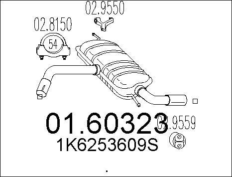 MTS 01.60323 - Глушник вихлопних газів кінцевий autocars.com.ua