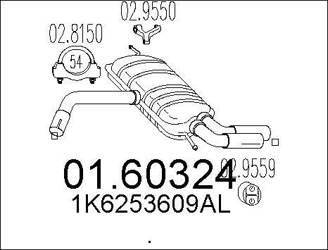 MTS 01.60324 - Глушник вихлопних газів кінцевий autocars.com.ua