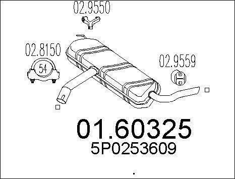 MTS 01.60325 - Глушник вихлопних газів кінцевий autocars.com.ua