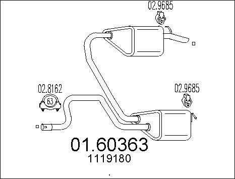 MTS 01.60363 - Глушник вихлопних газів кінцевий autocars.com.ua