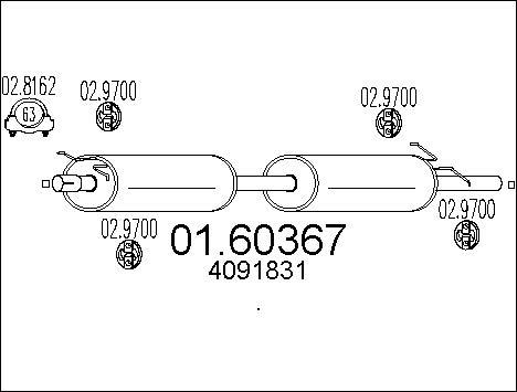MTS 01.60367 - Глушник вихлопних газів кінцевий autocars.com.ua