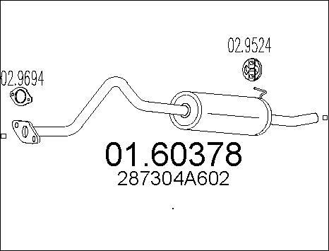 MTS 01.60378 - Глушник вихлопних газів кінцевий autocars.com.ua
