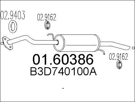 MTS 01.60386 - Глушник вихлопних газів кінцевий autocars.com.ua