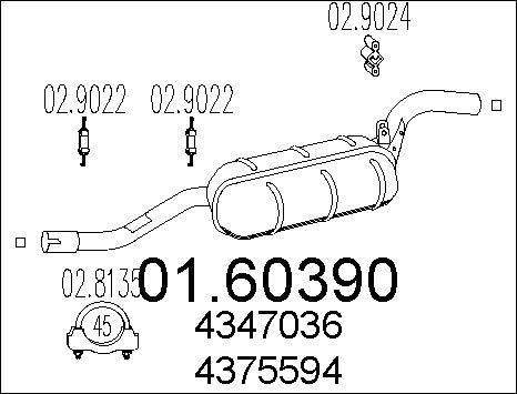 MTS 01.60390 - Глушник вихлопних газів кінцевий autocars.com.ua