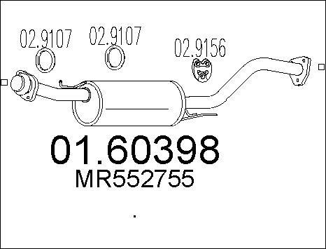 MTS 01.60398 - Глушник вихлопних газів кінцевий autocars.com.ua