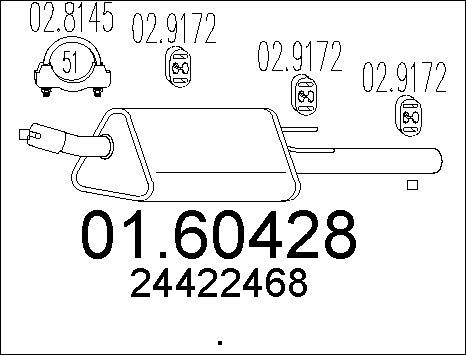 MTS 01.60428 - Глушник вихлопних газів кінцевий autocars.com.ua