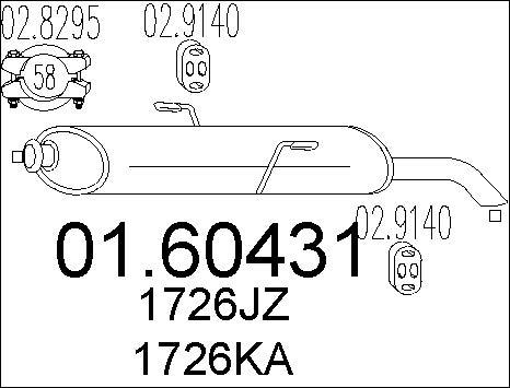 MTS 01.60431 - Глушник вихлопних газів кінцевий autocars.com.ua