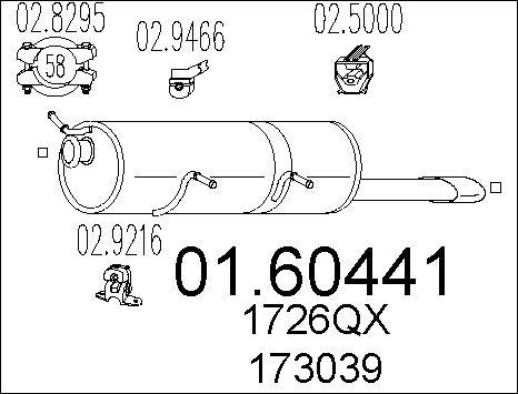 MTS 01.60441 - Глушник вихлопних газів кінцевий autocars.com.ua