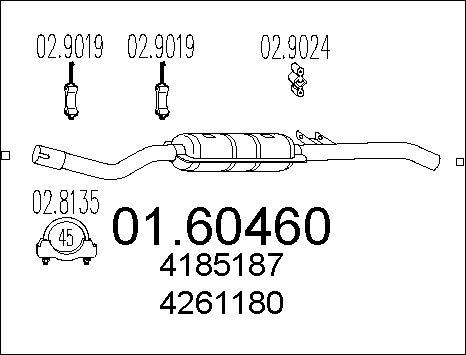 MTS 01.60460 - Глушник вихлопних газів кінцевий autocars.com.ua