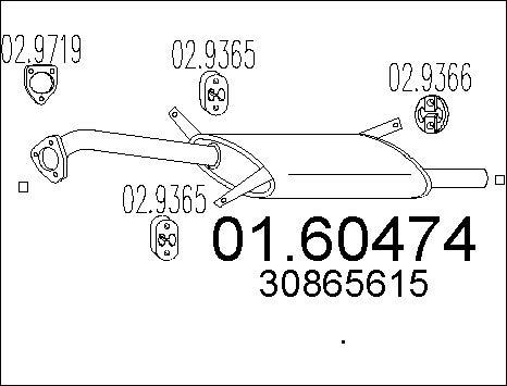 MTS 01.60474 - Глушник вихлопних газів кінцевий autocars.com.ua