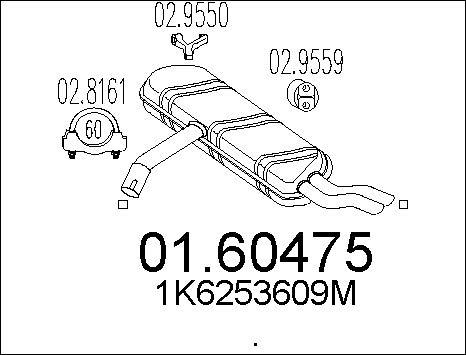 MTS 01.60475 - Глушник вихлопних газів кінцевий autocars.com.ua