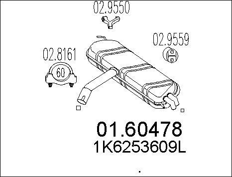 MTS 01.60478 - Глушник вихлопних газів кінцевий autocars.com.ua