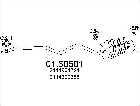 MTS 01.60501 - Глушник вихлопних газів кінцевий autocars.com.ua